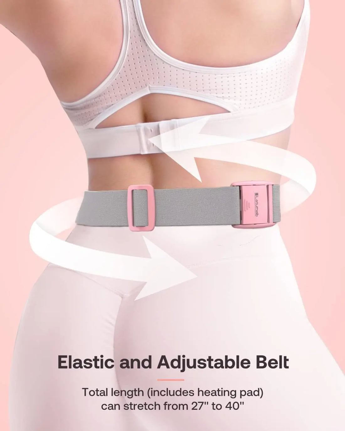 Period Cramp Relief Massager | Portable Cordless Menstrual Pain Massage with 3 Heat Modes & 3 Massage Modes | Bigger Front LED Display with Battery & Temperature Indication | Back & Belly Heating Pad for Women