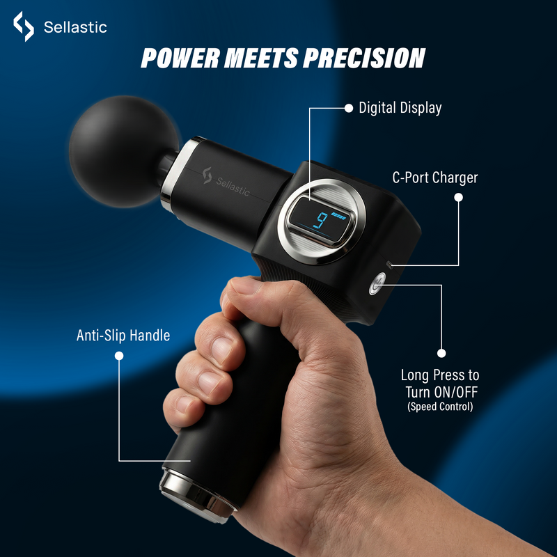 Pulse Percussion Massage Gun for Muscle Pain, Back Pain & Deep Tissue Relief