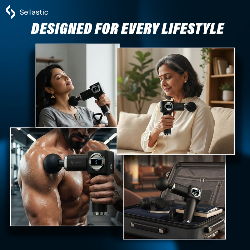 Pulse Percussion Massage Gun for Muscle Pain, Back Pain & Deep Tissue Relief
