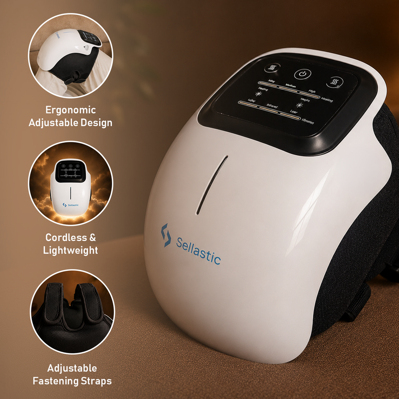 Knee Massager Machine for Joint Pain Relief with Heat, Red Light Therapy, Vibration