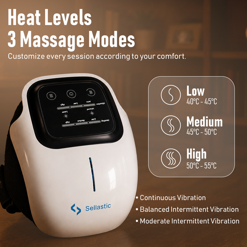 Knee Massager Machine for Joint Pain Relief with Heat, Red Light Therapy, Vibration