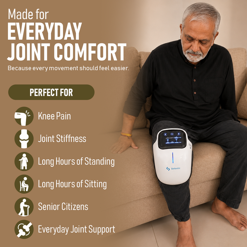 Knee Massager Machine for Joint Pain Relief with Heat, Red Light Therapy, Vibration