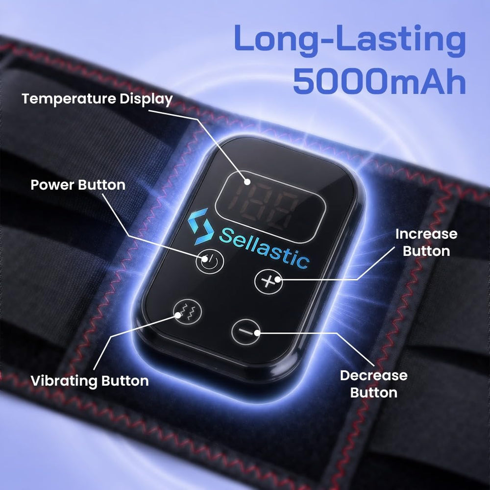 Wireless Back Heating Belt with Massager for Back & Period Pain Relief