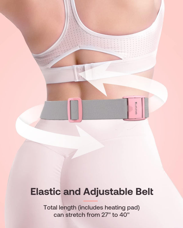 Period Cramp Relief Massager | Portable Cordless Menstrual Pain Massage with 3 Heat Modes & 3 Massage Modes | Bigger Front LED Display with Battery & Temperature Indication | Back & Belly Heating Pad for Women