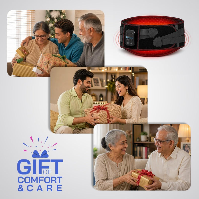 Wireless Back Heating Belt with Massager for Back & Period Pain Relief