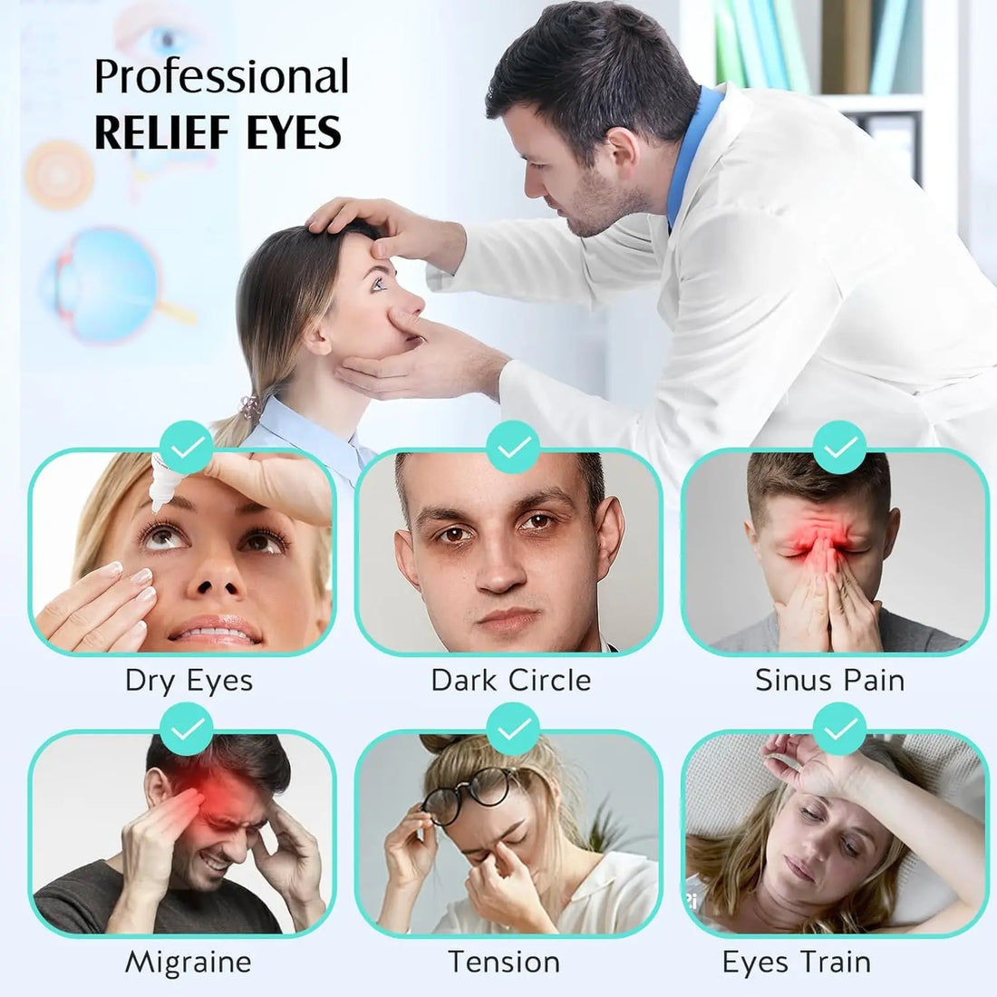 Premium Heated Eye Mask for Dry Eyes, Migraine & Stress Relief
