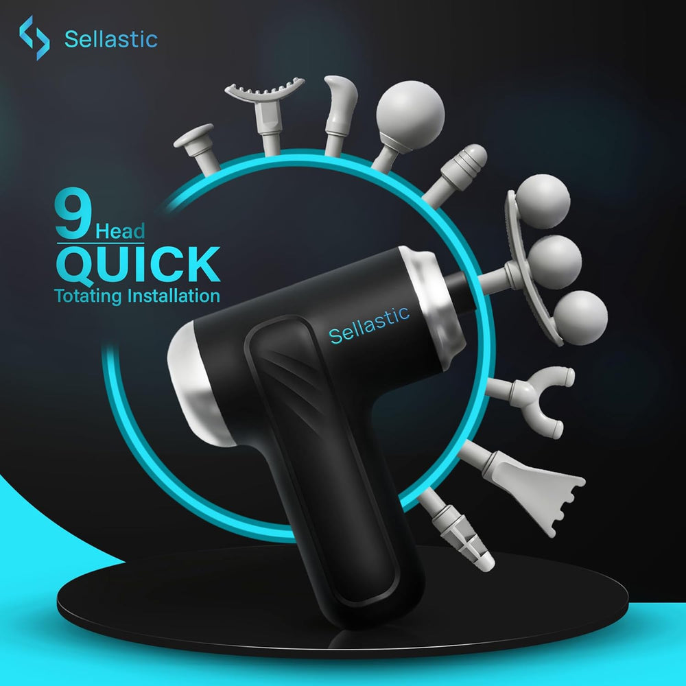 Forge Gun Massager with 9 Specialized Heads for Back Pain & Muscle Relief