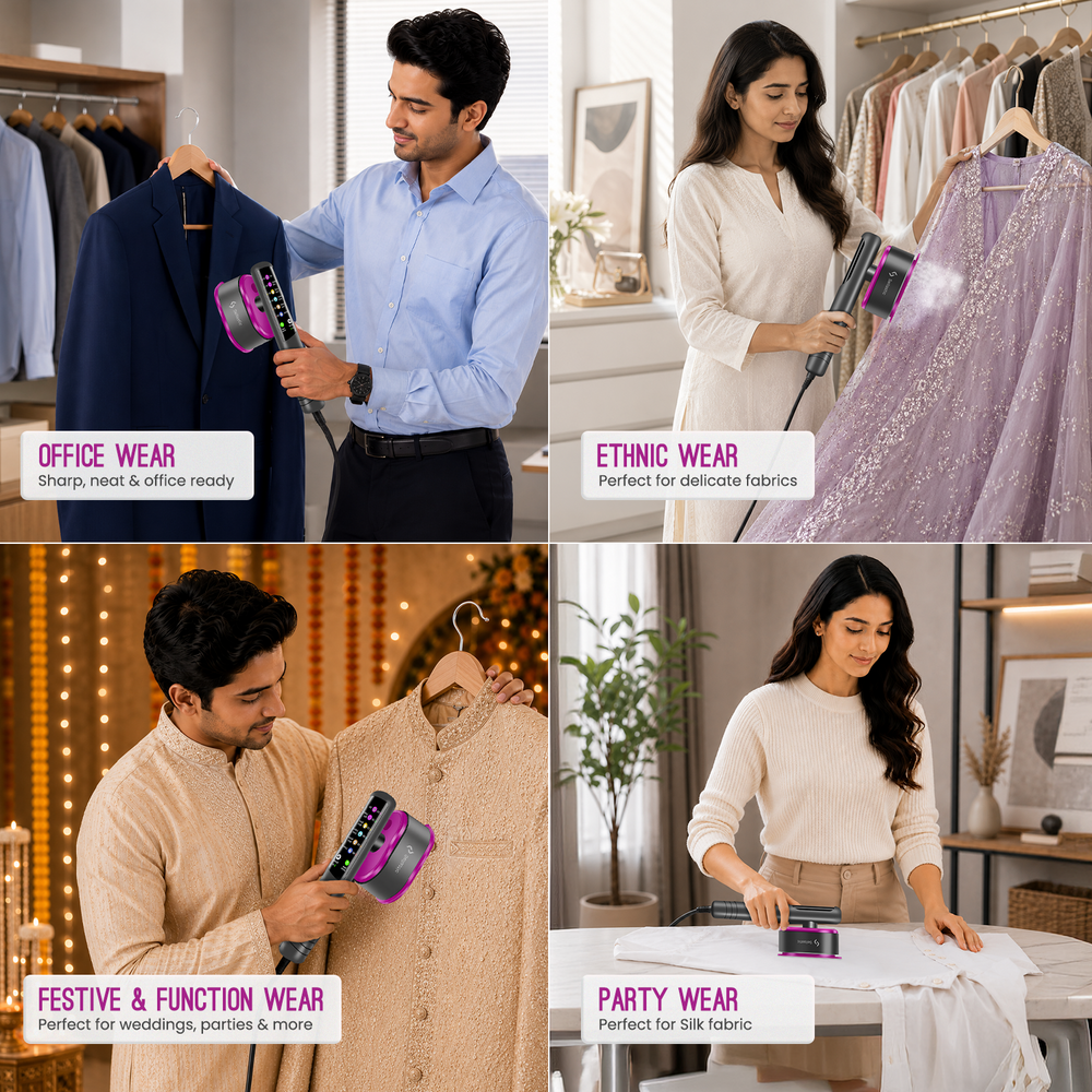 2-in-1 Handheld Garment Steamer & Iron | Travel-Friendly & Easy Storage